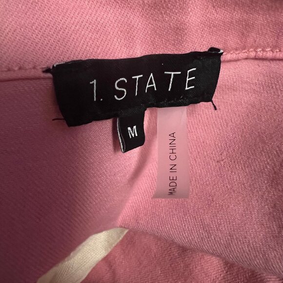 NEW 1. State Twill Cotton Blend Romper in Blush with Drawstring Waist, Size M - Picture 16 of 16